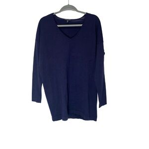 Eileen Fisher 100% merino wool oversized navy cozy sweater size M